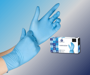 Guantes de nitrilo celestes
